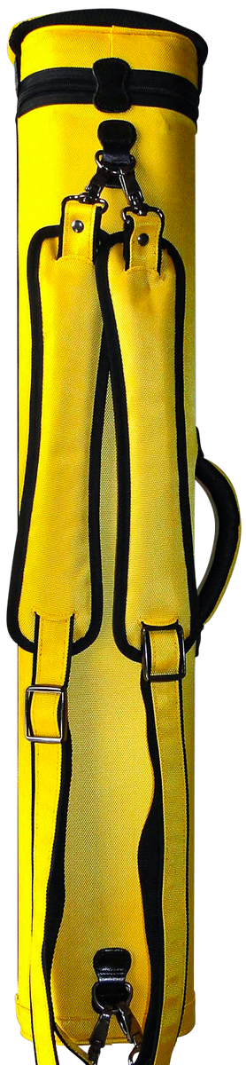 J&J Cue Case 4 butts / 8 shafts Yellow Rugged Nylon Double-Strap Style