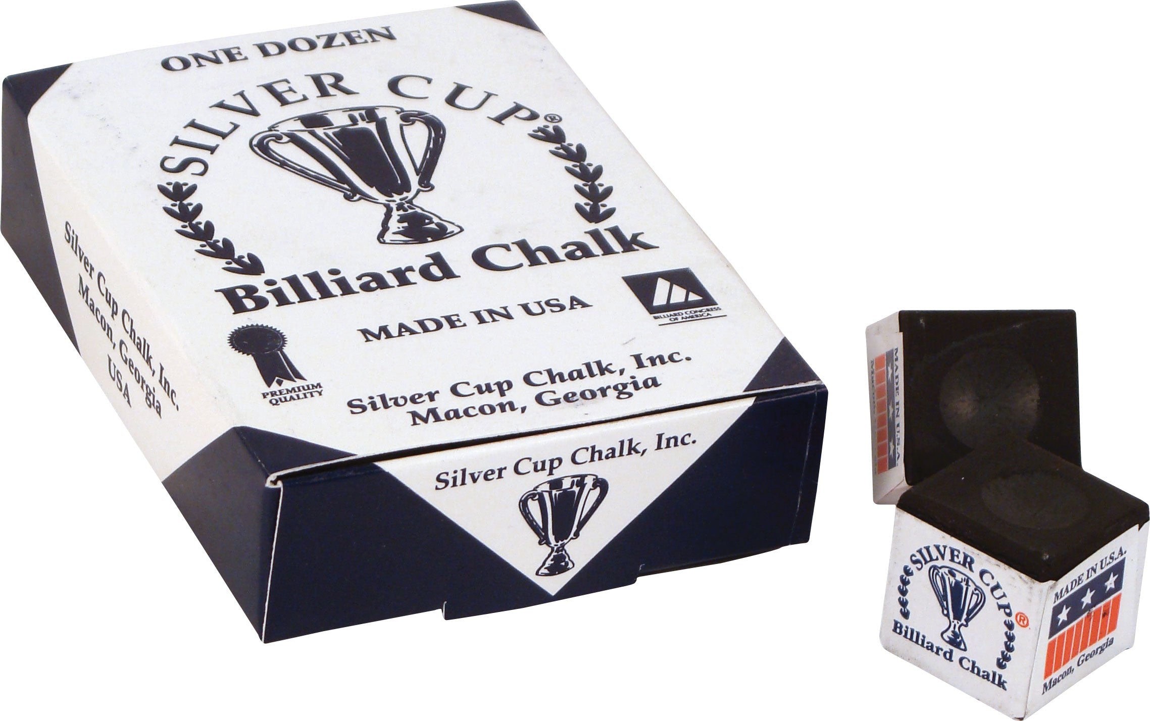Budget Billiards Supply Silver Cup Billiard Chalk - Box of 12