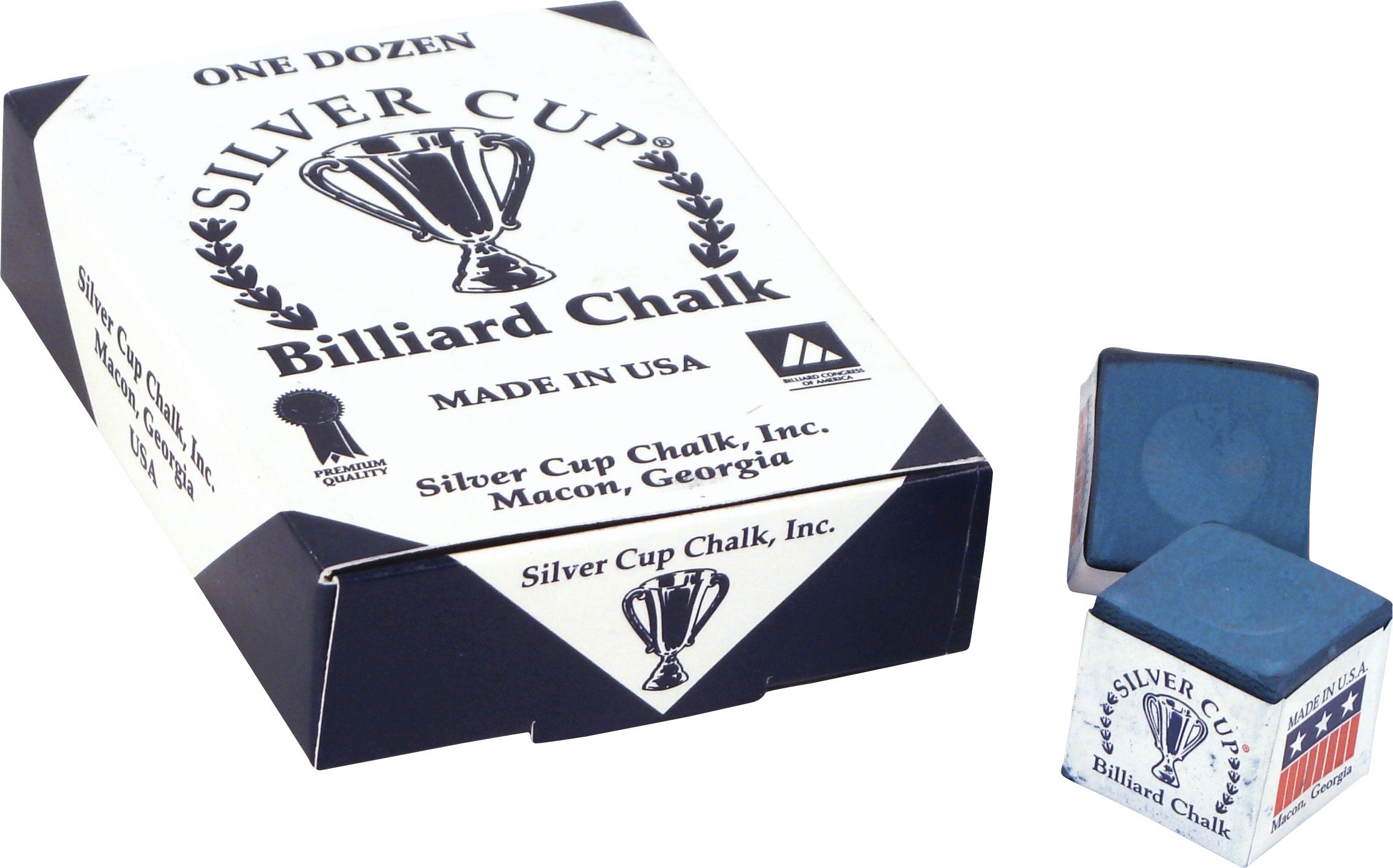 Budget Billiards Supply Silver Cup Billiard Chalk - Box of 12