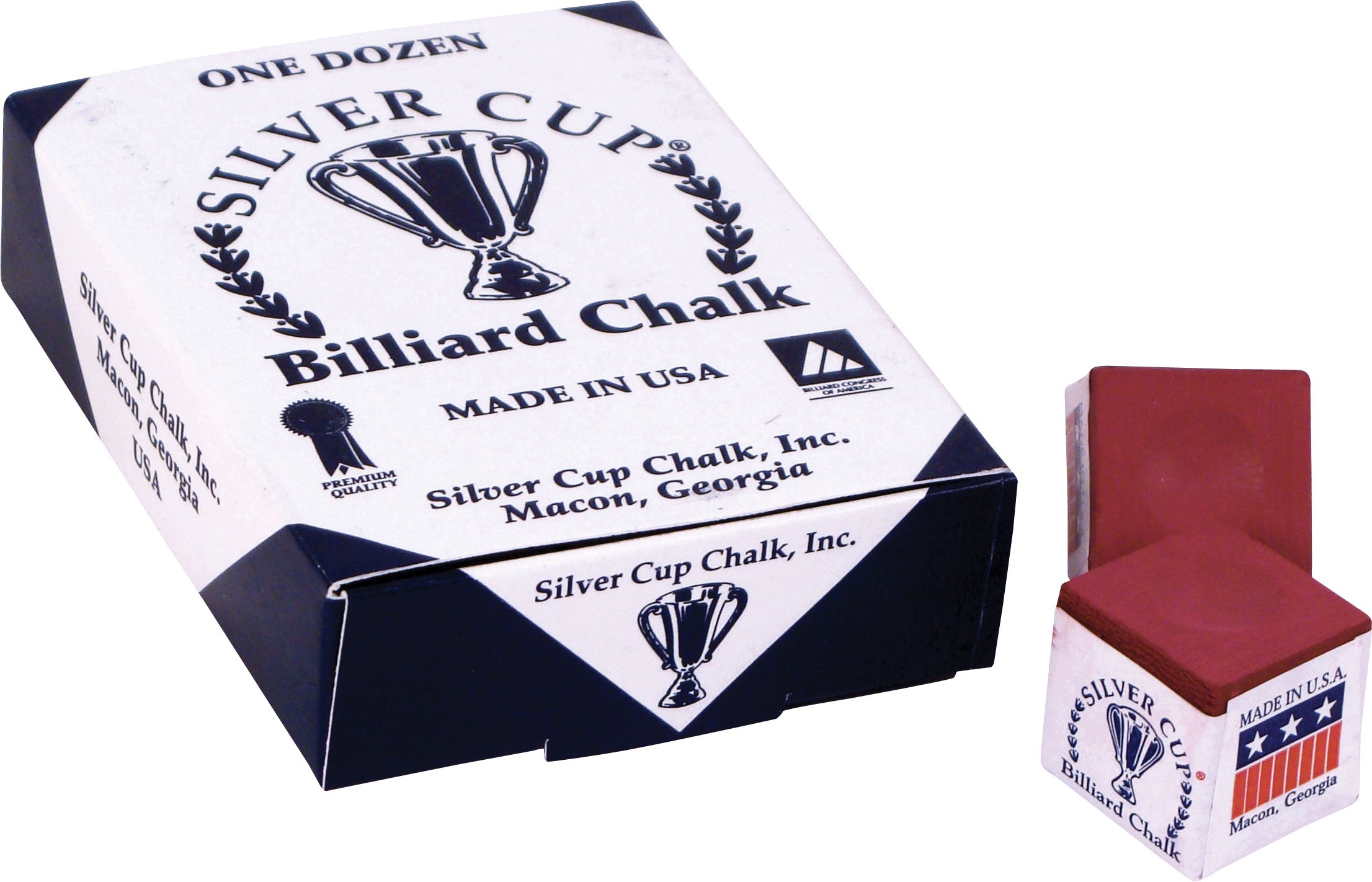 Budget Billiards Supply Silver Cup Billiard Chalk - Box of 12