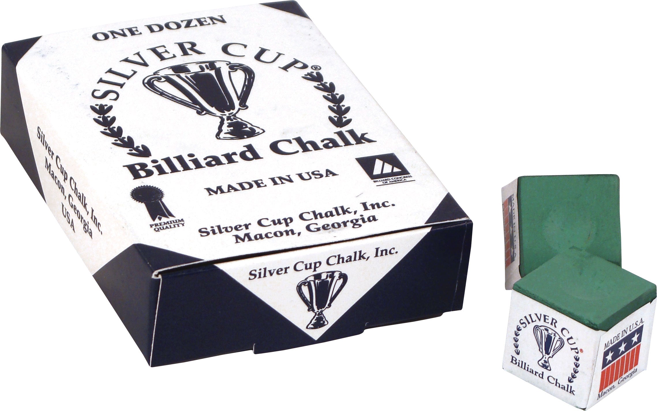Budget Billiards Supply Silver Cup Billiard Chalk - Box of 12