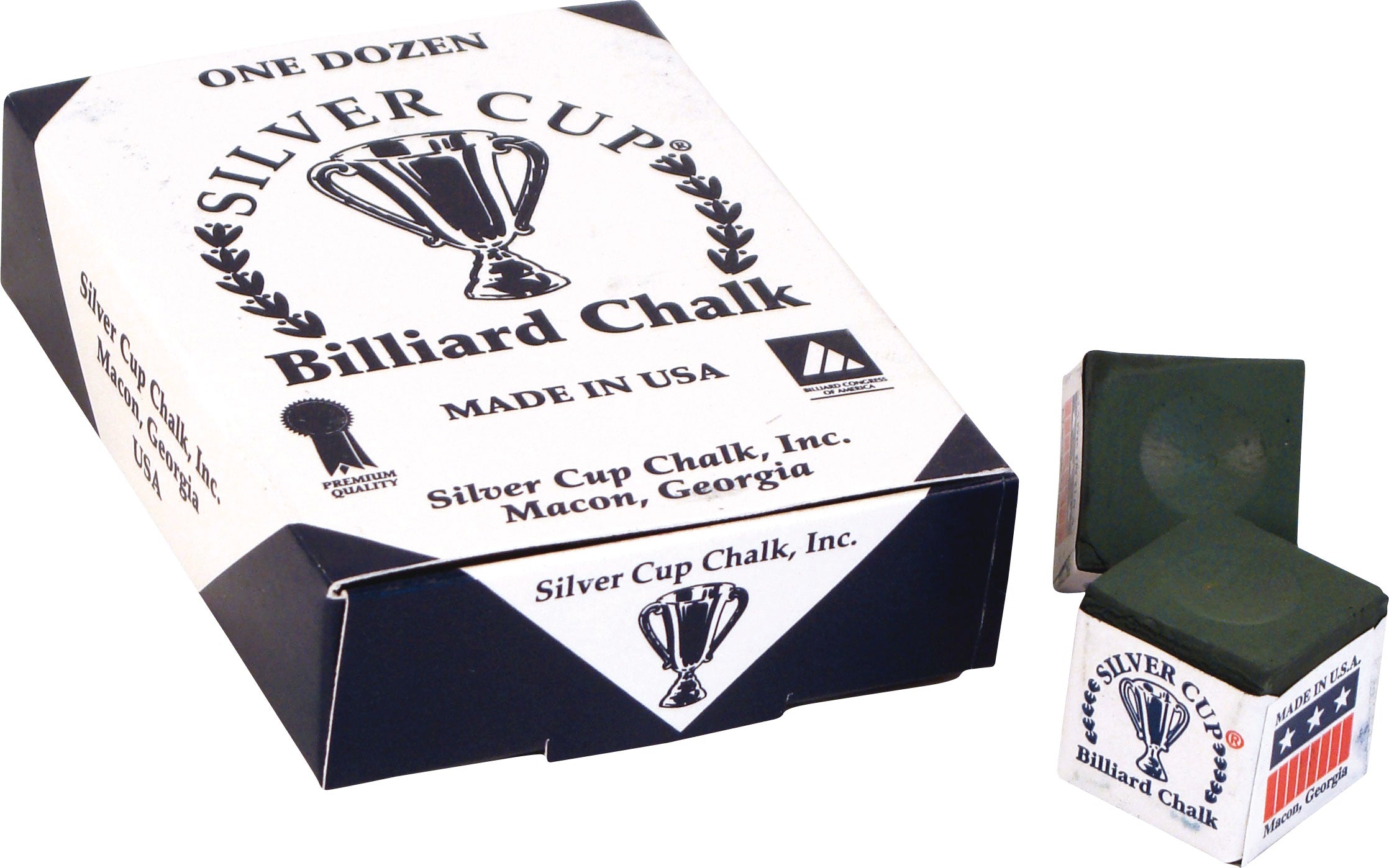Budget Billiards Supply Silver Cup Billiard Chalk - Box of 12