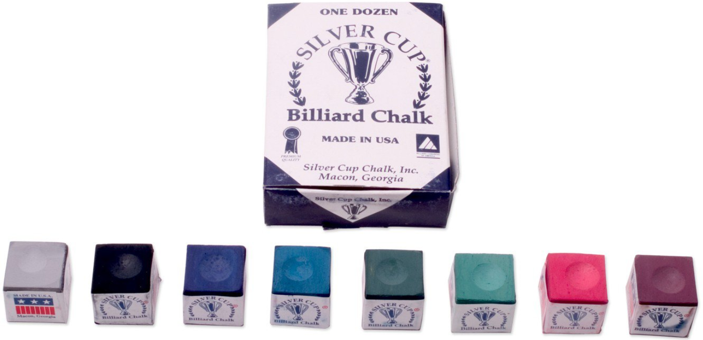 Budget Billiards Supply Silver Cup Billiard Chalk - Box of 12