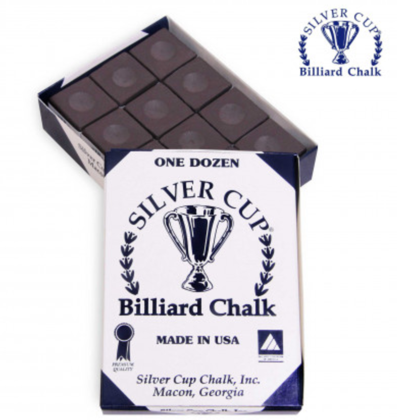 Budget Billiards Supply Silver Cup Billiard Chalk - Box of 12