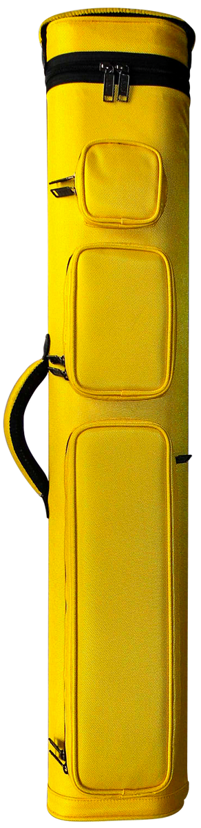 J&J Cue Case 4 butts / 8 shafts Yellow Rugged Nylon Double-Strap Style