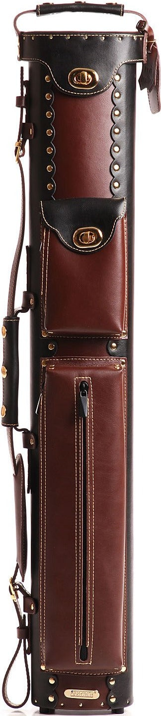 Instroke Instroke Case: Leather Cowboy Series - Black and Brown Pool Cue Case