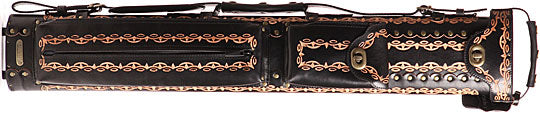 Instroke Instroke Case: Saddle Series - D01 Black Hand Painted Pool Cue Case