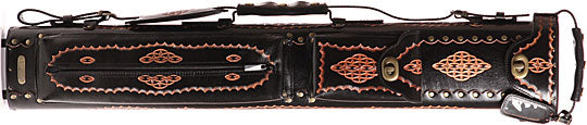 Instroke Instroke Case: Saddle Series - D04 Black Hand Painted Pool Cue Case