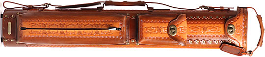 Instroke Instroke Case: Saddle Series - D06 Dark Brown Air Brushed Pool Cue Case