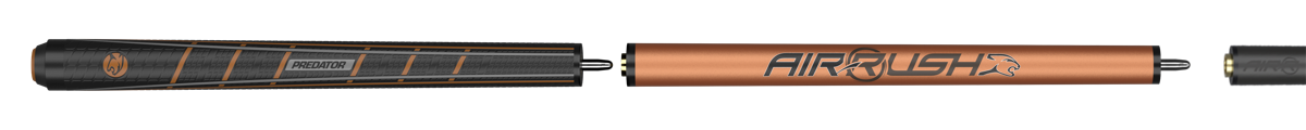 Predator Air Rush Tiger Eye sport-wrap jump cue full horizontal view