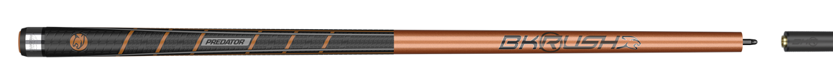 Predator BK Rush Tiger Eye sport-wrap break cue full horizontal view