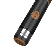 Predator BK Rush Tiger Eye sport-wrap break cue butt and five-zone grip detail