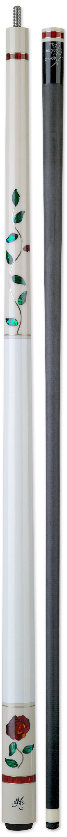 Meucci BMC White Glass Rose Pool Cue - Carbon Pro -BMC