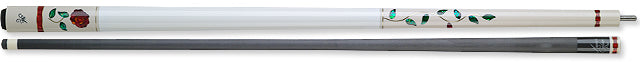 BMC Meucci BMC White Glass Rose Pool Cue - Carbon Pro Pool Cue