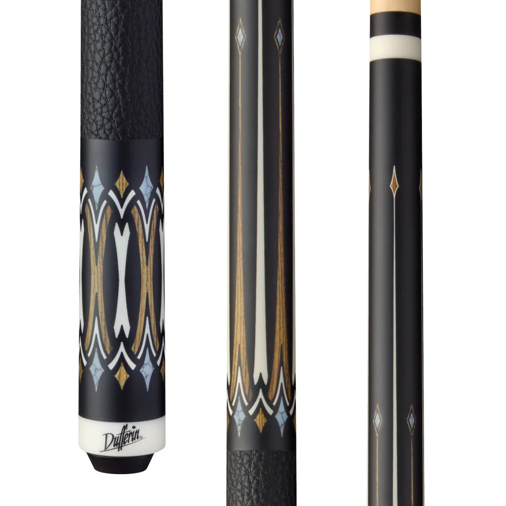 Dufferin D-504 Midnight Bocote Cross Cue | Leather Wrap