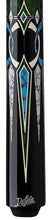 Load image into Gallery viewer, Dufferin D-547 Green Stain Curly &amp; Blue Pool Cue - Wrapless