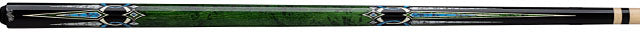 Dufferin Dufferin D-547 Green Stain Curly & Blue Pool Cue - Wrapless Pool Cue