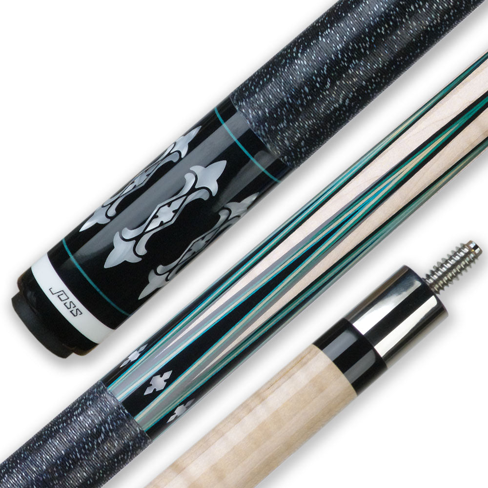 Joss 10-20 Pool Cue | Curly Maple, Ebony Points, Pearl Inlays