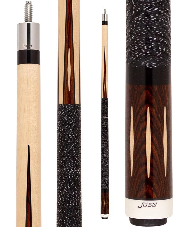 Joss JOS04 Pool Cue Curly Maple Black Points - 15% off at Budget Cues!