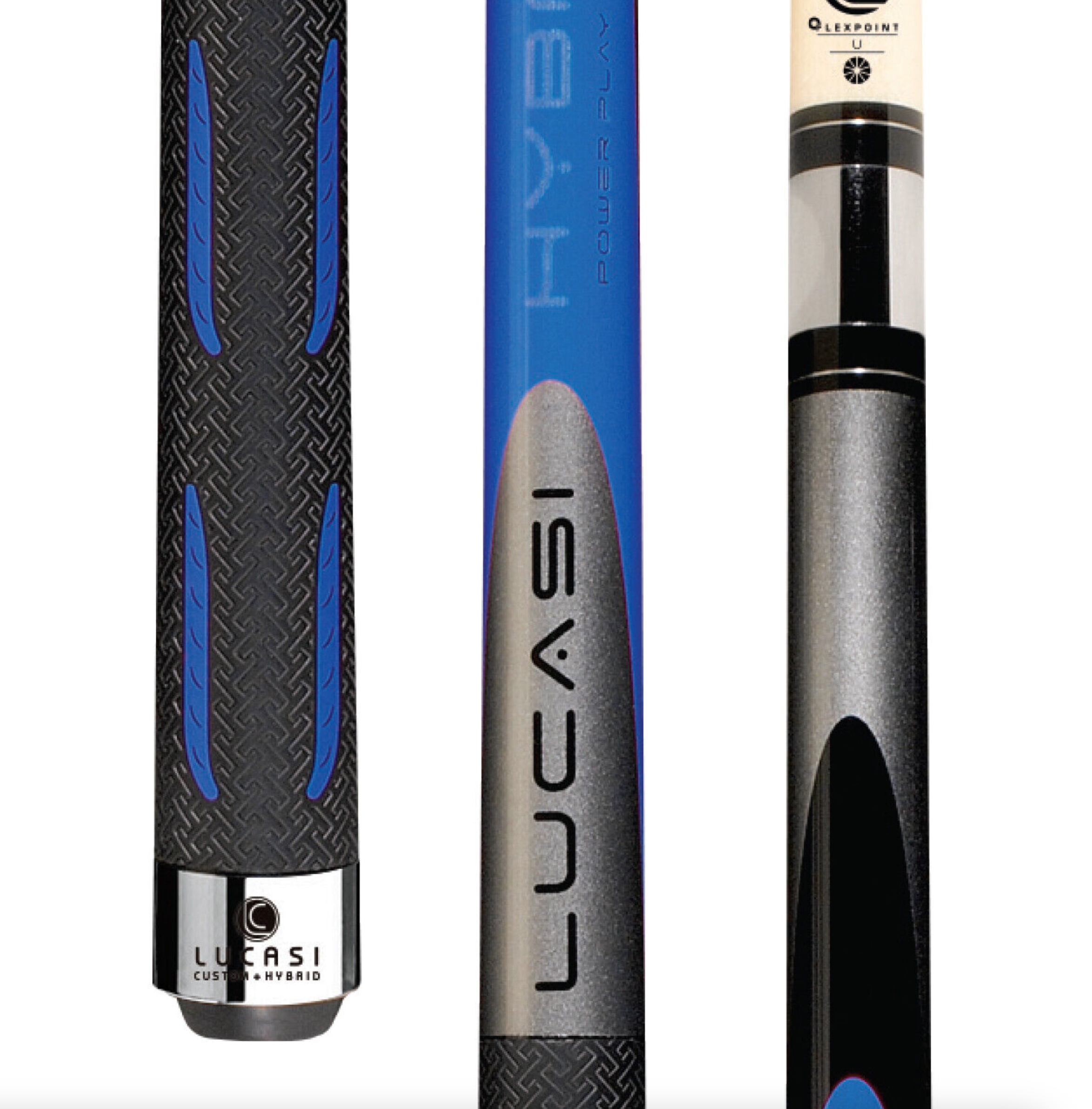 Lucasi L-H10 Stick Blue with Hybrid Logo - 10% off at Budget Billiards
