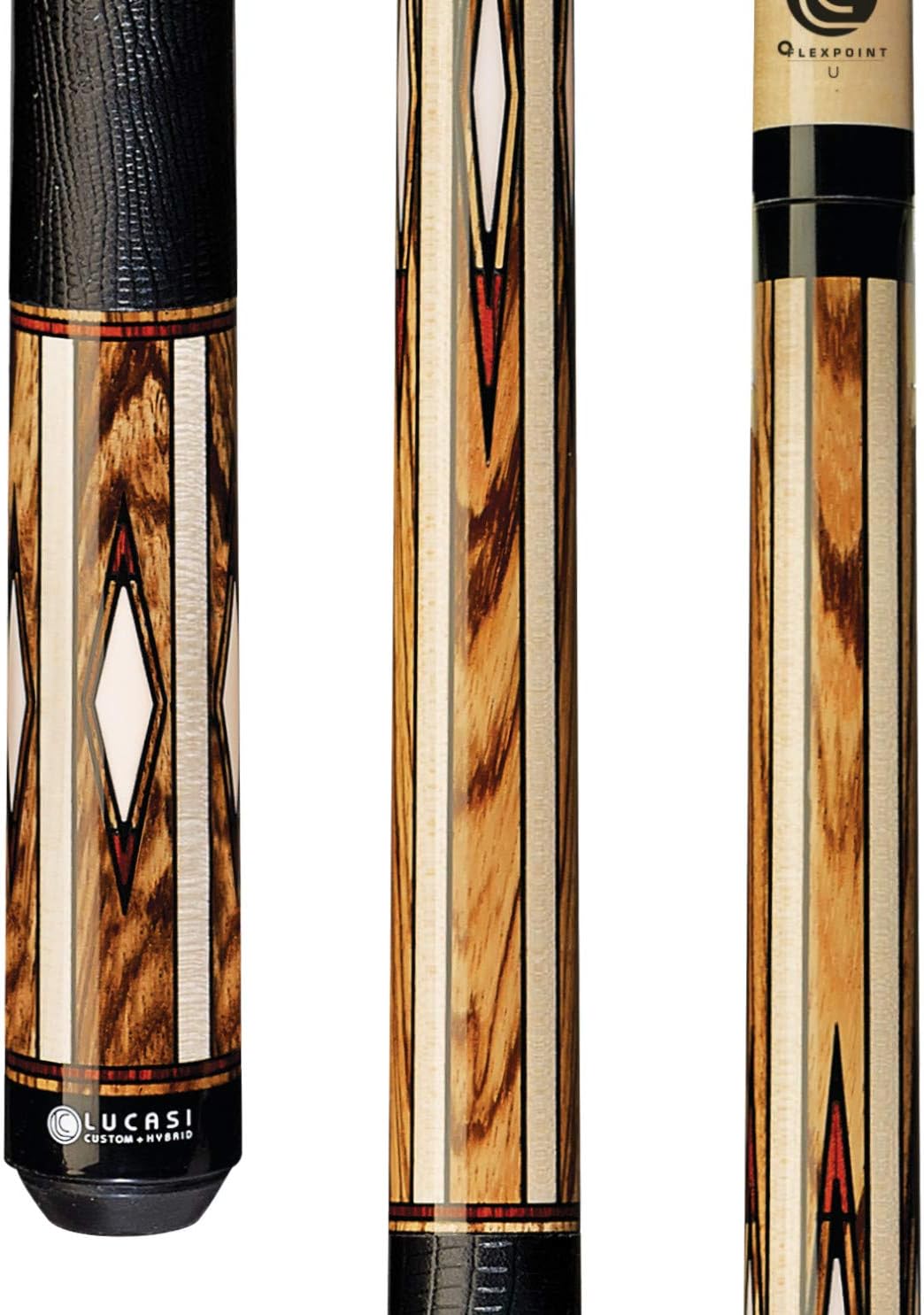 Lucasi LZC33 Pool Cue Black Lizard Embossed Wrap - 10% off Budget Cues