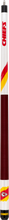 Kansas City Chiefs NFL Pool Cue – vertical view of decorated butt, wrap and joint pin