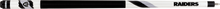 Las Vegas Raiders NFL Pool Cue – horizontal view of decorated butt and joint pin
