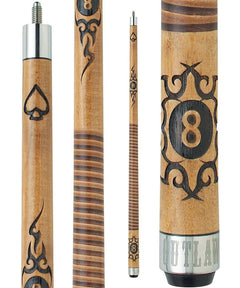 Outlaw OL29 Pool Cue Brown with 8 Ball Design - 10% off at Budget Cues