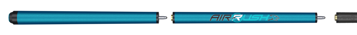 Predator Air Rush Teal no-wrap jump cue horizontal full-cue view