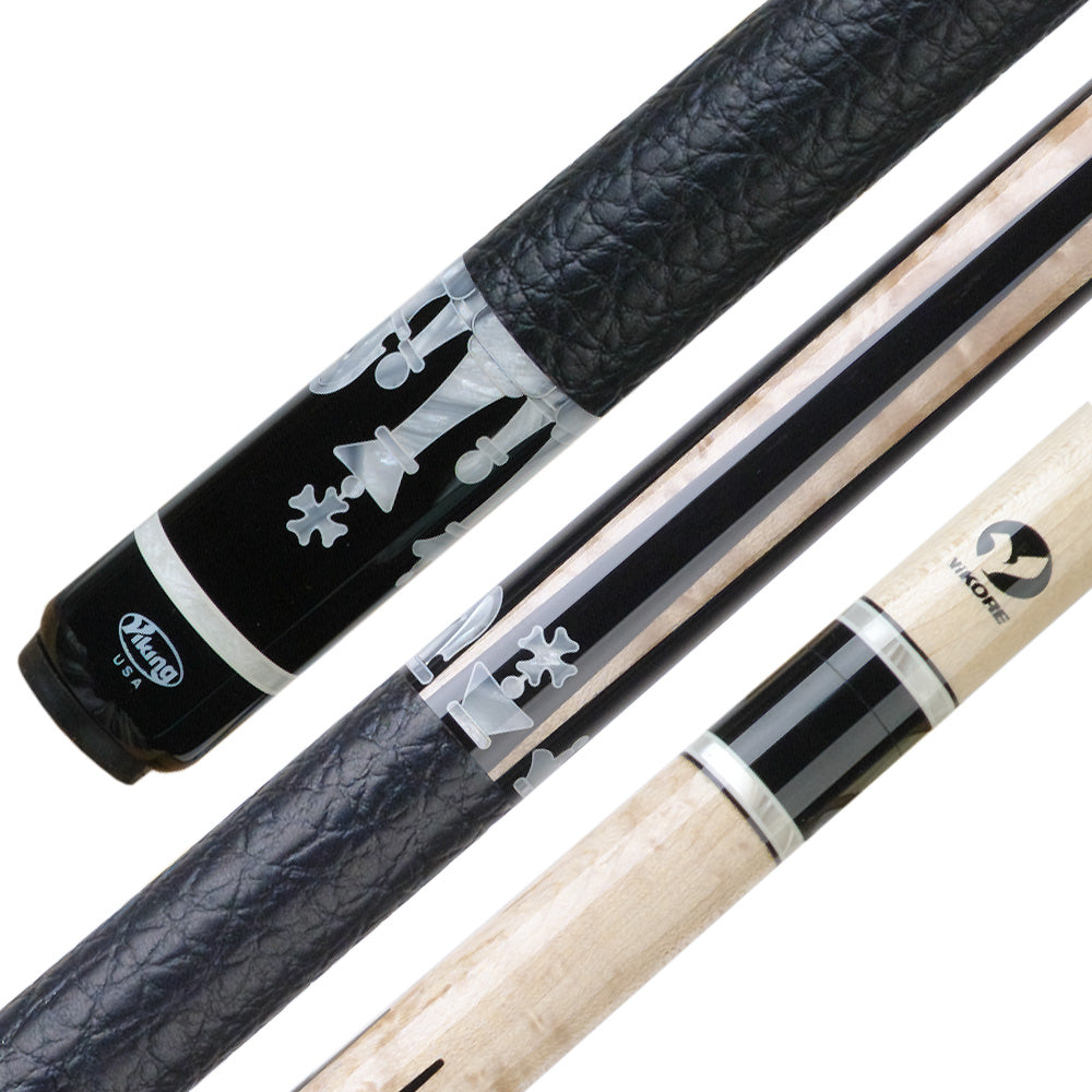 Viking Defender DF1200 Cue – Ebony Chess Piece Inlays
