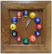 Budget Billiards Supply Square Oak Billiard Clock 