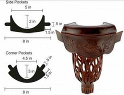 Cuestix Black Leather Pool Table Pockets (set of 6) Pockets