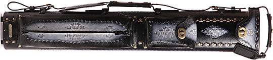 Instroke Case: Tooled Black Hard Leather Case