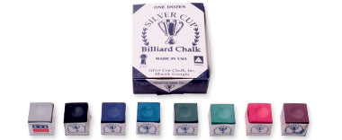 Budget Billiards Supply Silver Cup Billiard Chalk - Box of 12