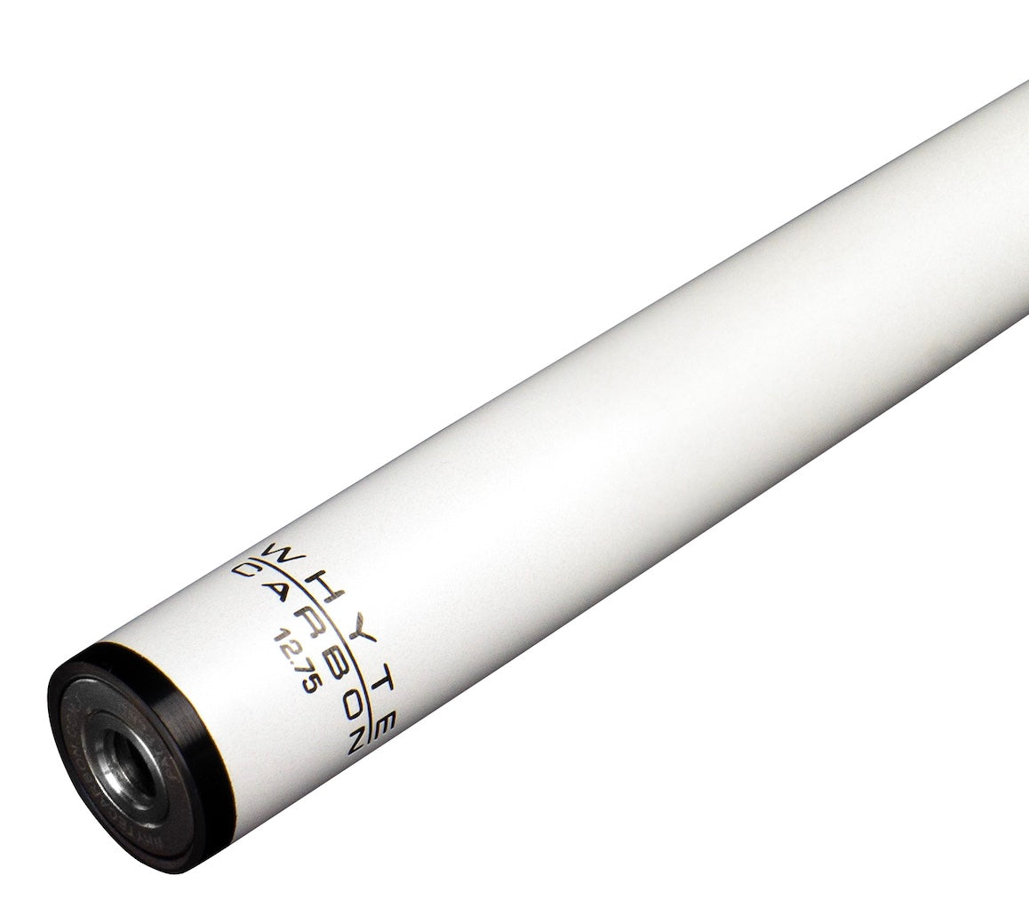 Triple 60 Whyte Carbon Pearl Essence shaft joint and logo close-up