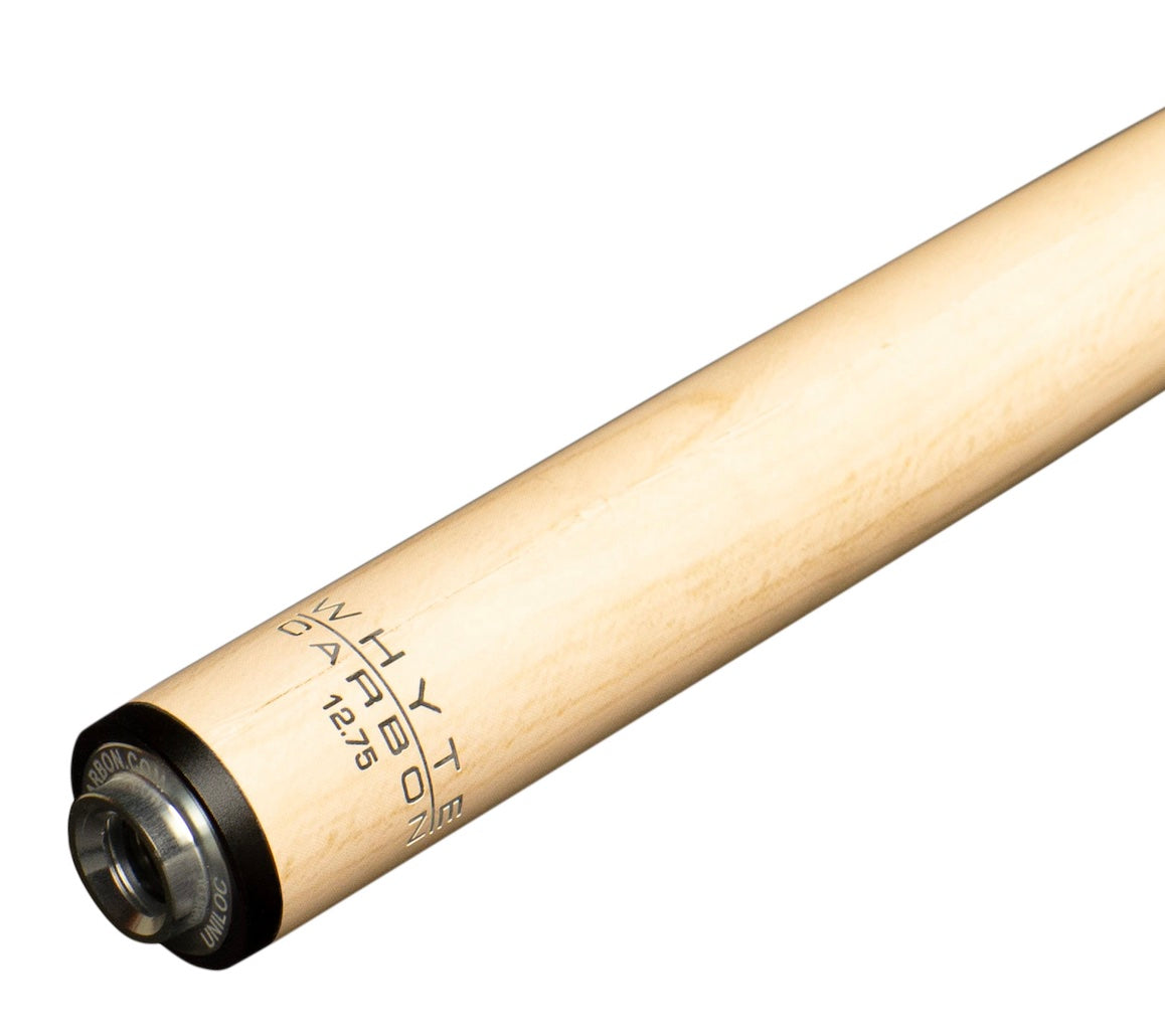Triple 60 Whyte Carbon Wood Grain shaft joint and logo close-up